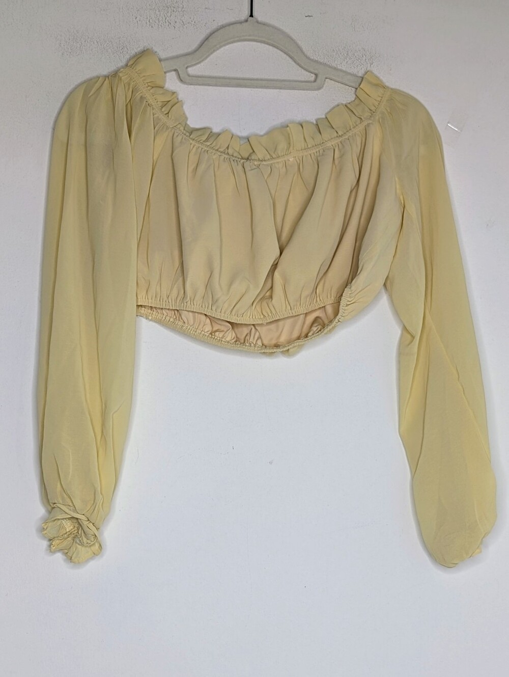 12th Tribe • Panama Baby Yellow Chiffon Top NWT - Picture 3 of 6